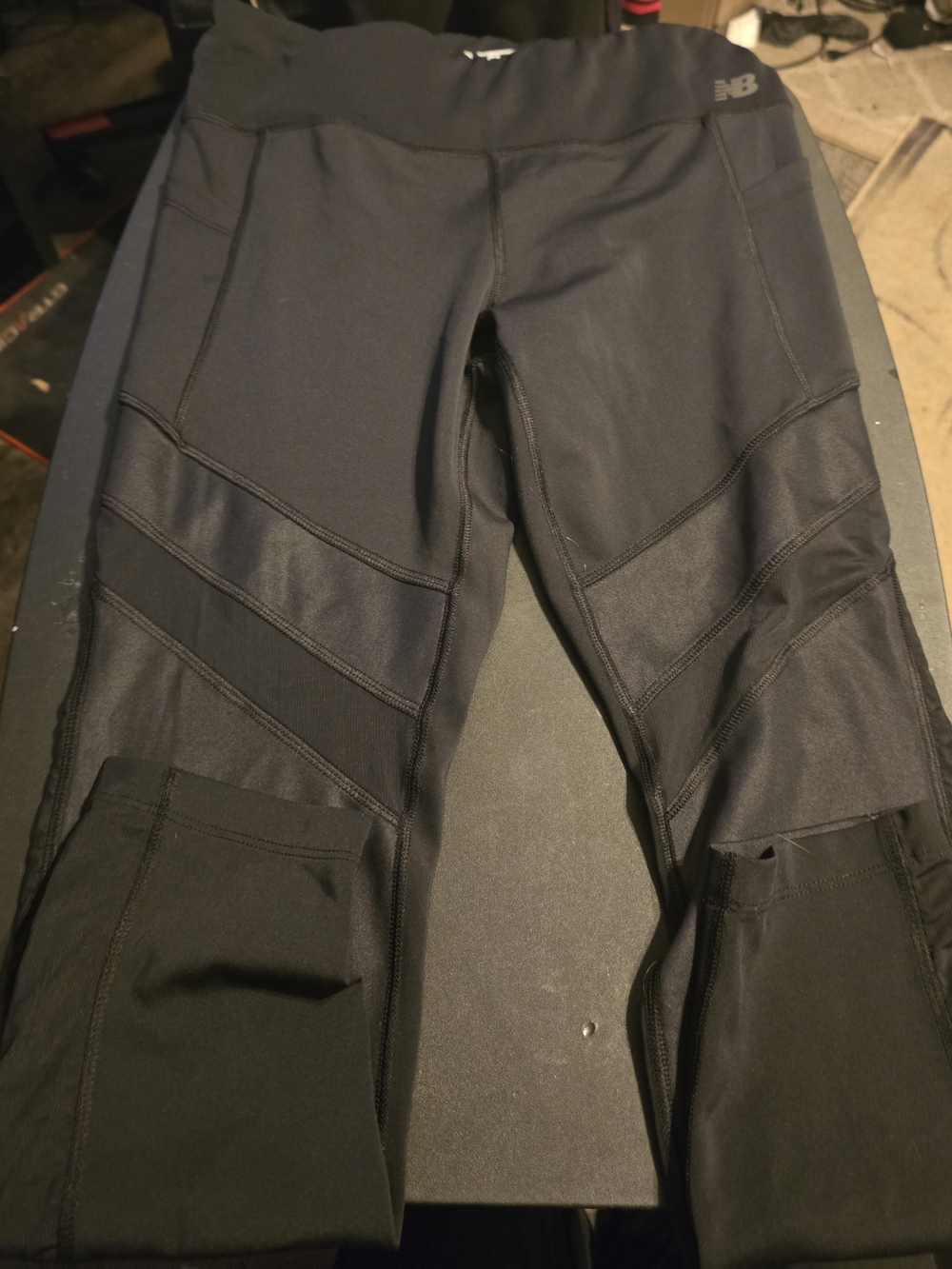 New Balance Black Athletic Mesh Paneled Leggings